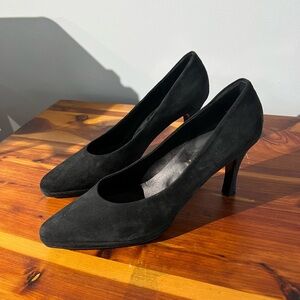 Vintage Donna Karan Black Suede Pumps